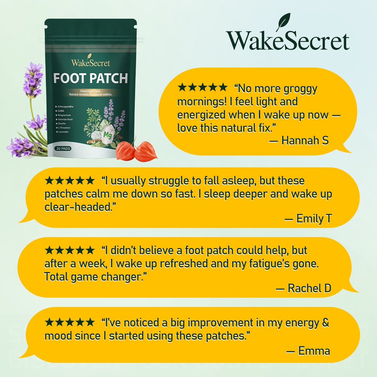 WakeSecret Natural Foot Patch